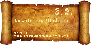 Barbuleszku Uljána névjegykártya